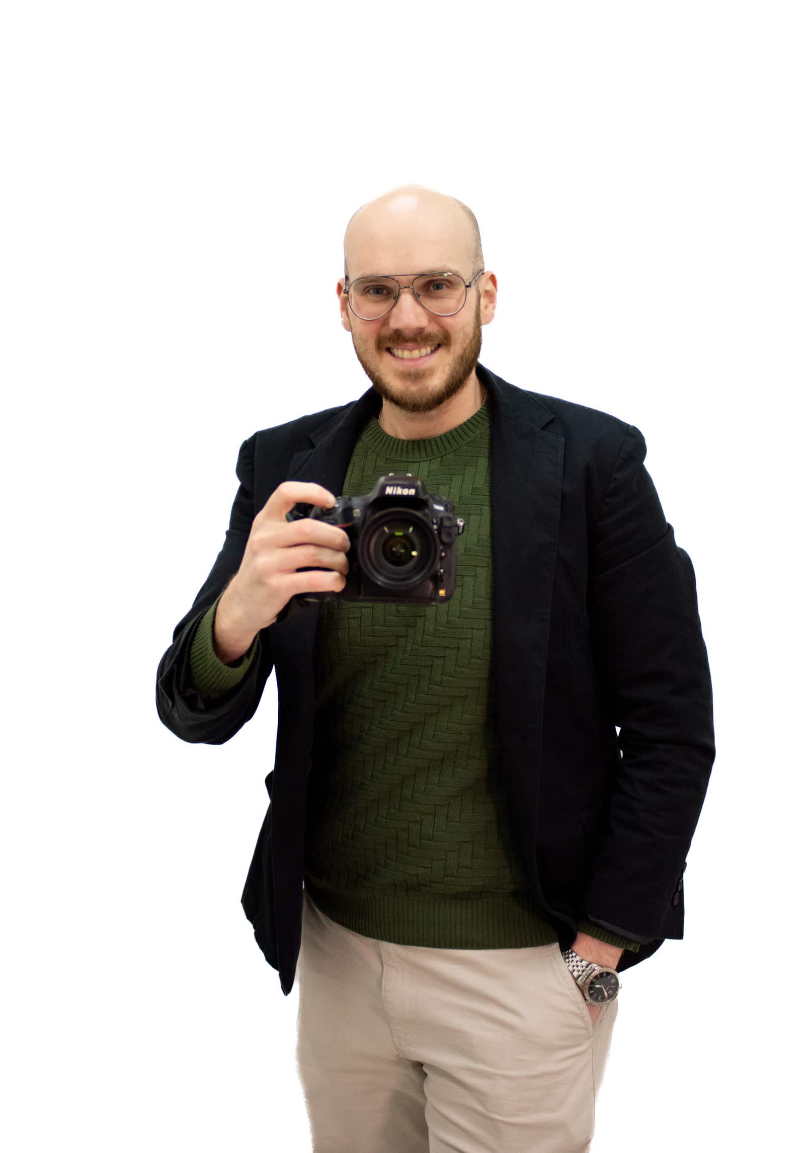 Paulo Spagnol fotografando durante um ensaio